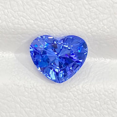 2.10ct Cornflower Blue Sapphire Heart Shape Front View