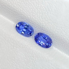 Identical Cornflower Blue Sapphires Top View