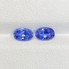 Matched Pair of Cornflower Blue Sapphires