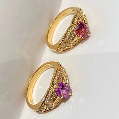 Purple Sapphire Ring Top View