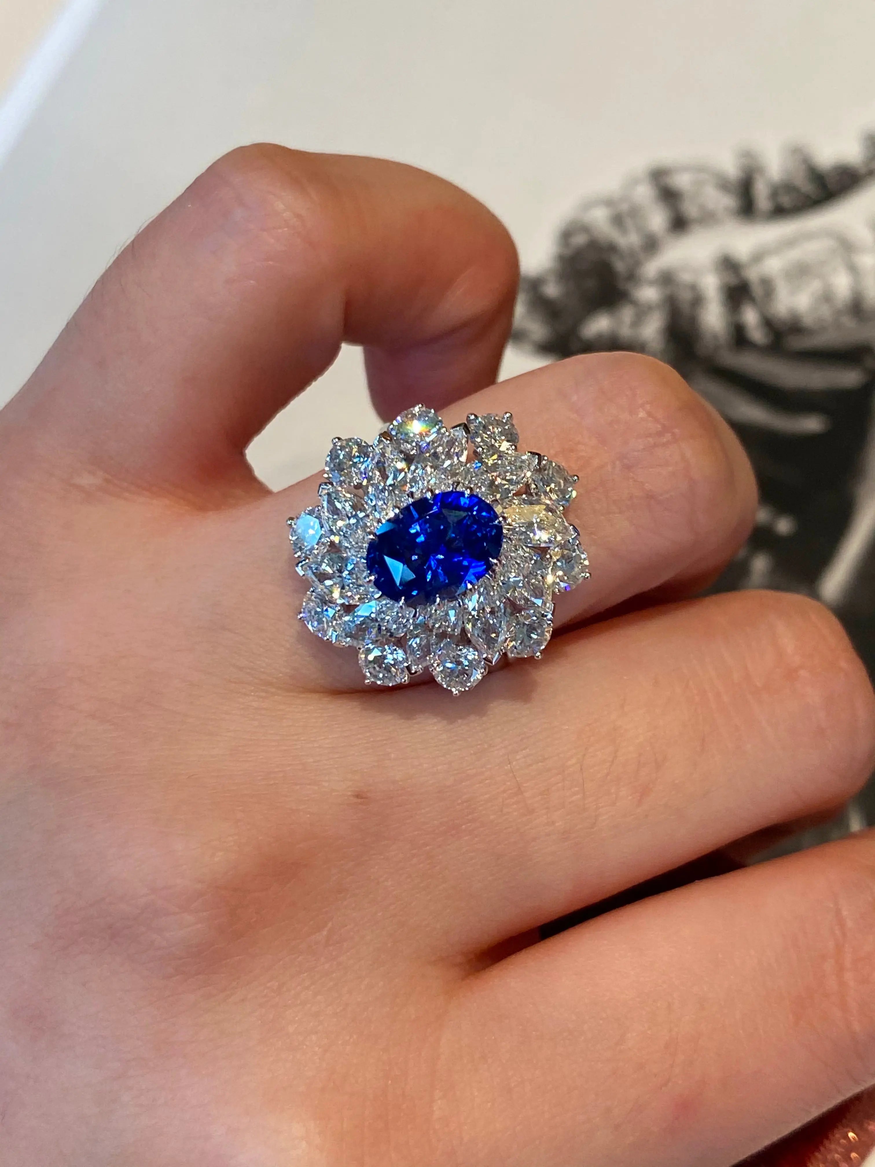 Hand Model Wearing Statement Ring